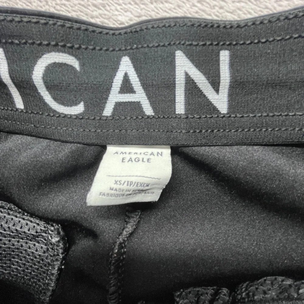 American Eagle Outfitters Jogger Pants Mens XS Black Logo Stretch Performance
